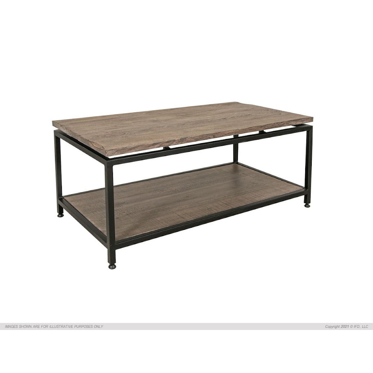 International Furniture Direct Blacksmith Cocktail Table with Shelving