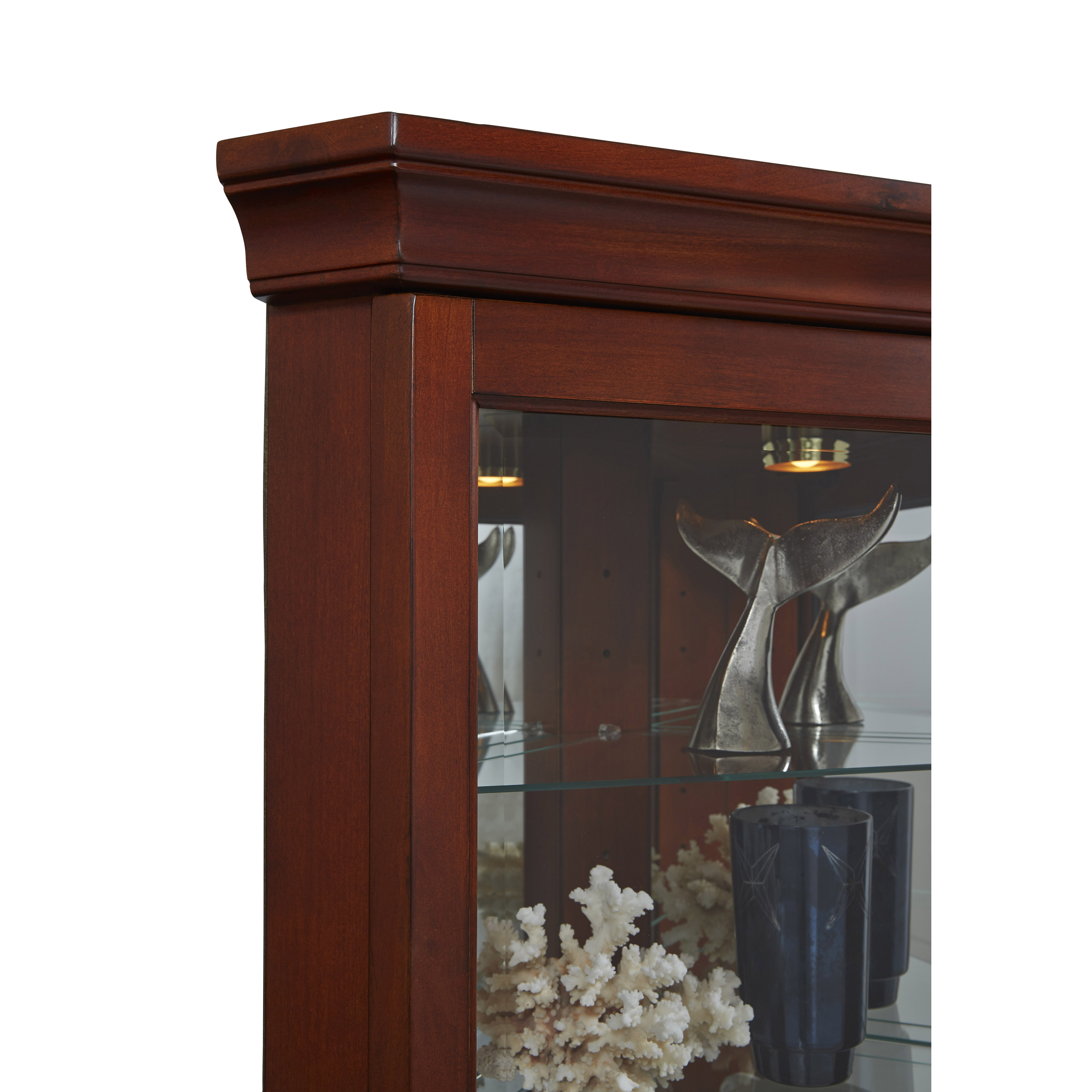 Cherry corner deals curio cabinet