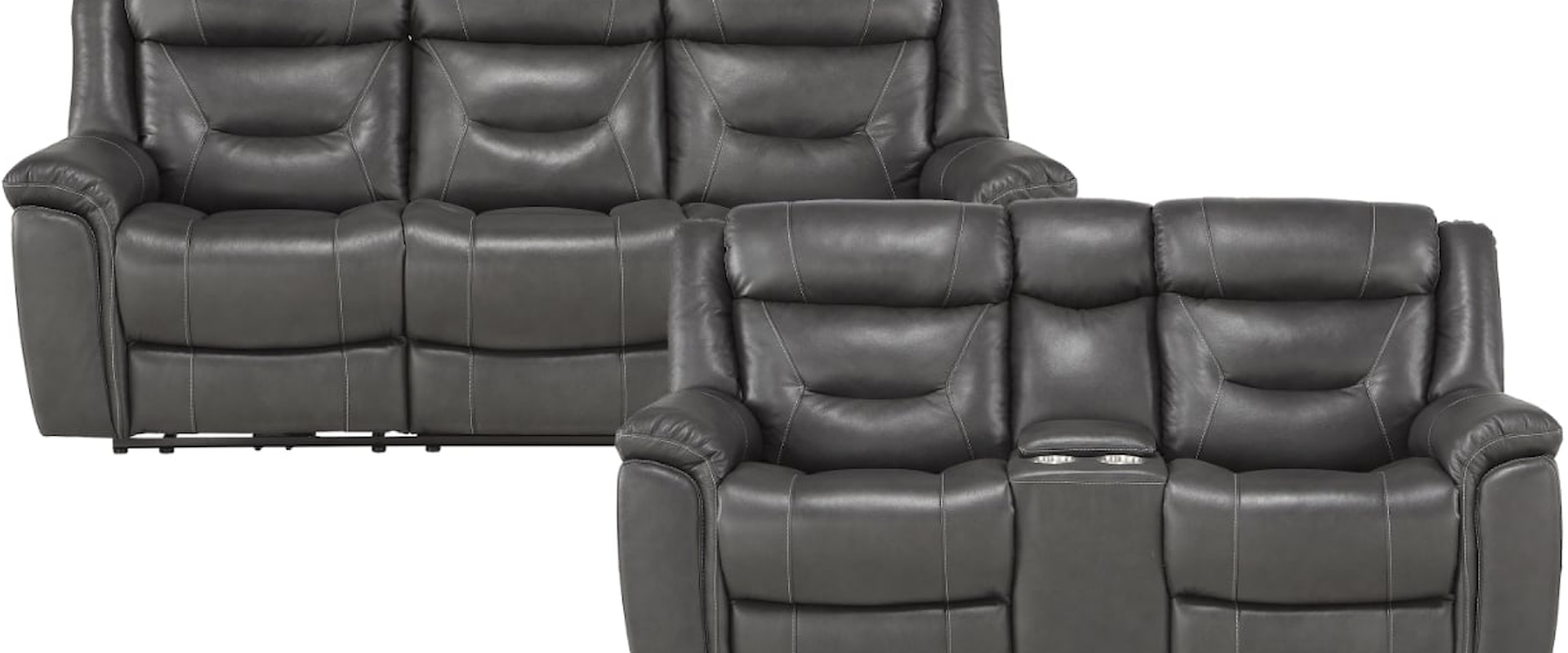 Casual 2-Piece Power Reclining Living Room Set with USB Charging Ports