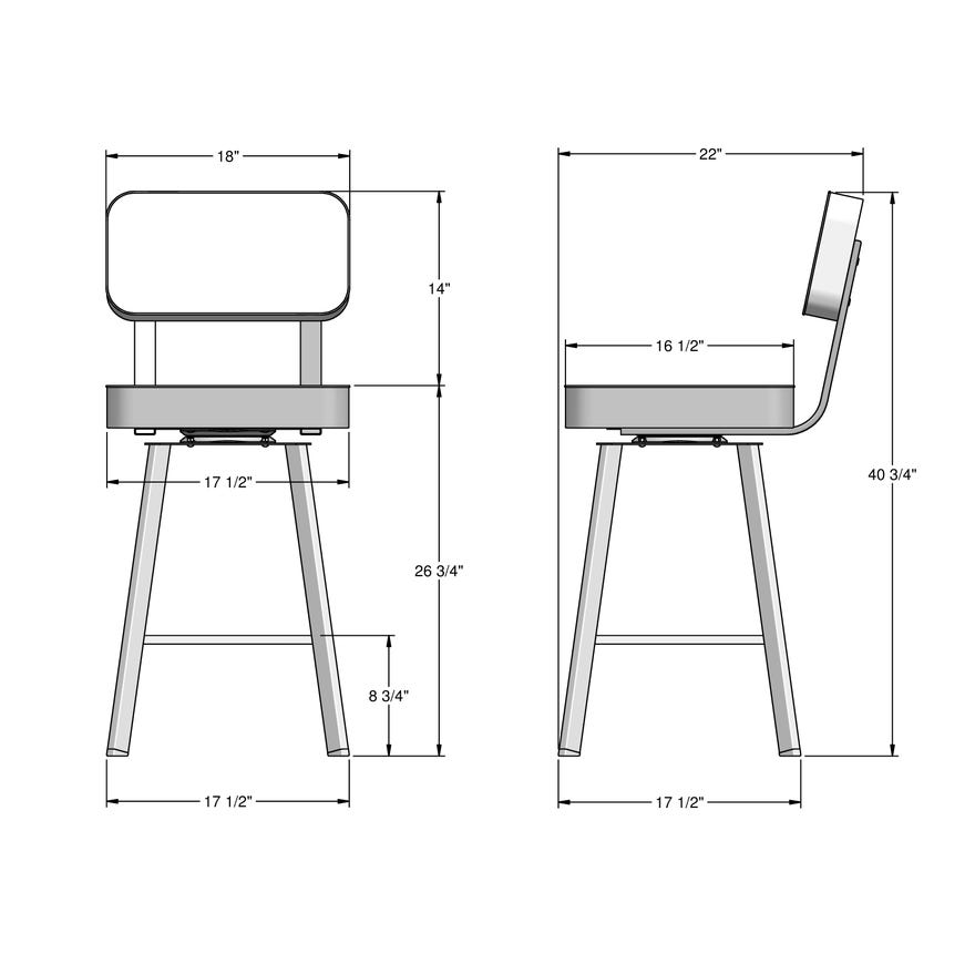 Upholstered Counter Height Swivel Stool
