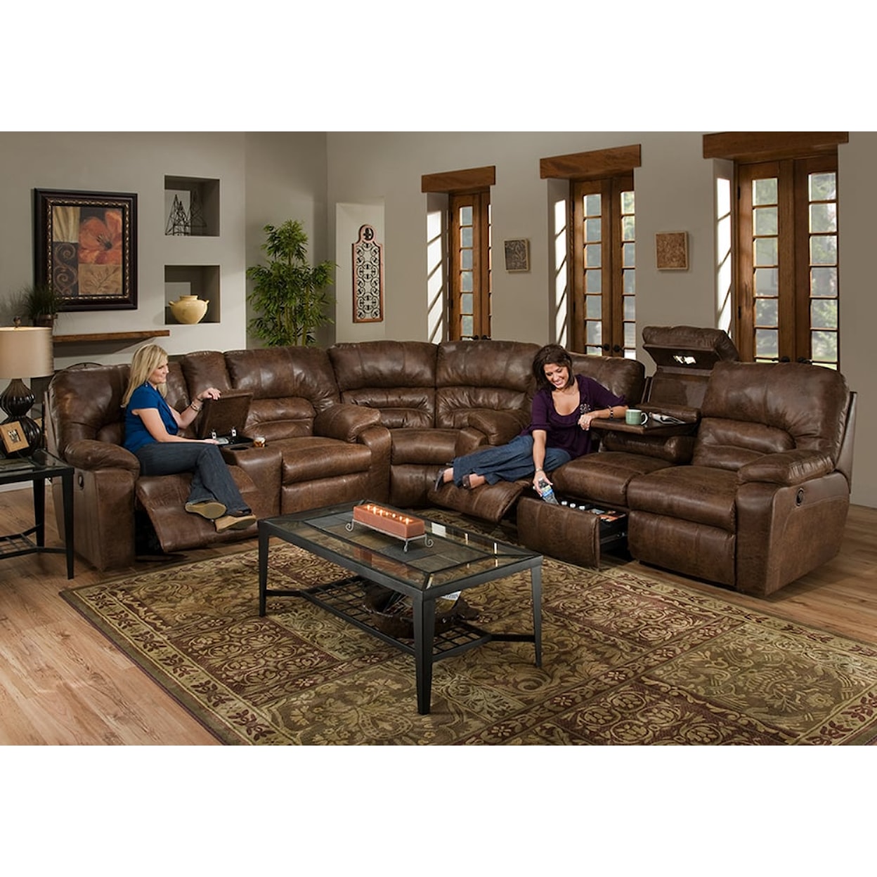 Franklin 596 Dakota Manual Reclining Sectional Sofa