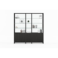 Contemporary 3-Shelf System with Glass Shelves