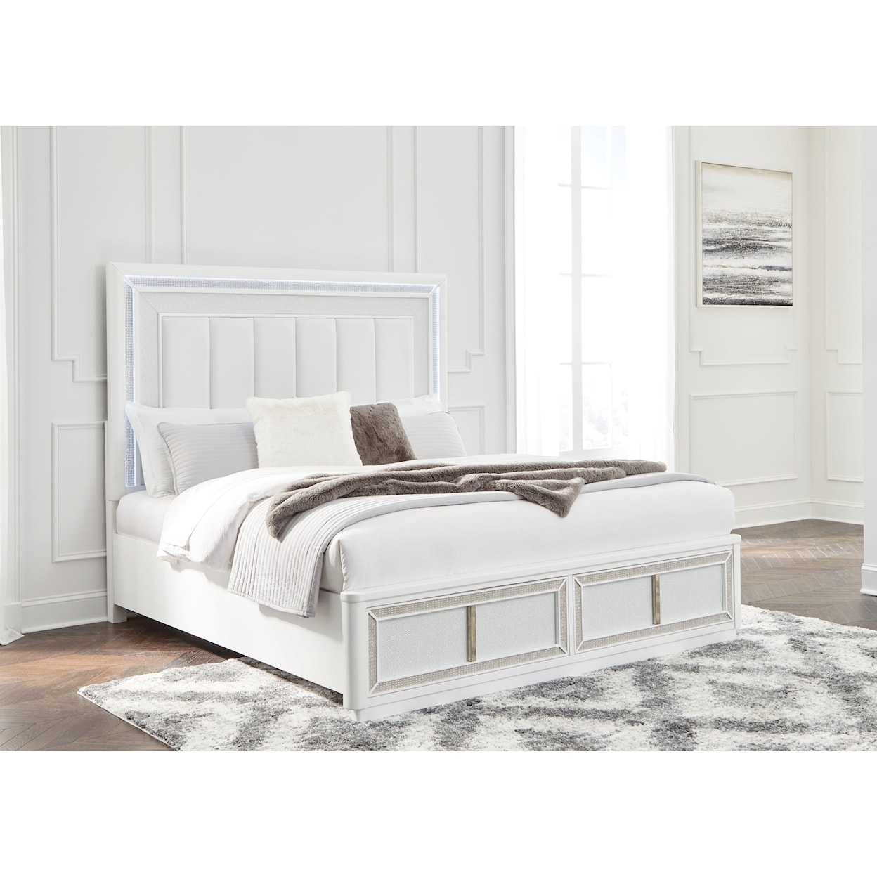 Signature Design by Ashley Chalanna California King Upholstered Storage Bed