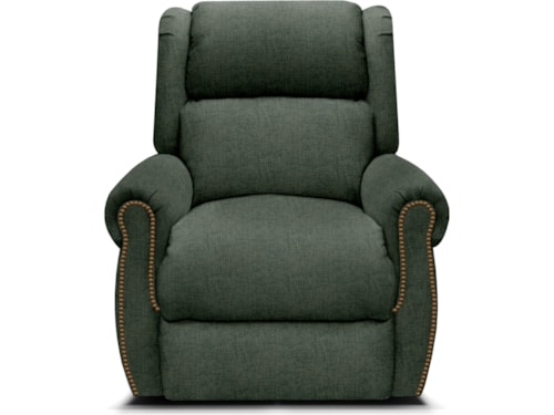 Casual Swivel Glider Recliner with Nailhead Trim