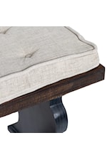 Crestview Collection Beaufort Rustic Bench with Tufted Cushion