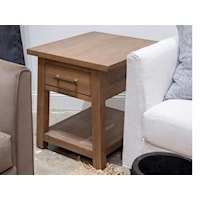 Transitional 1-Drawer End Table with Storage Shelf