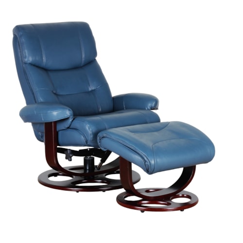 Traditional Pedestal Swivel Recliner & Ottoman