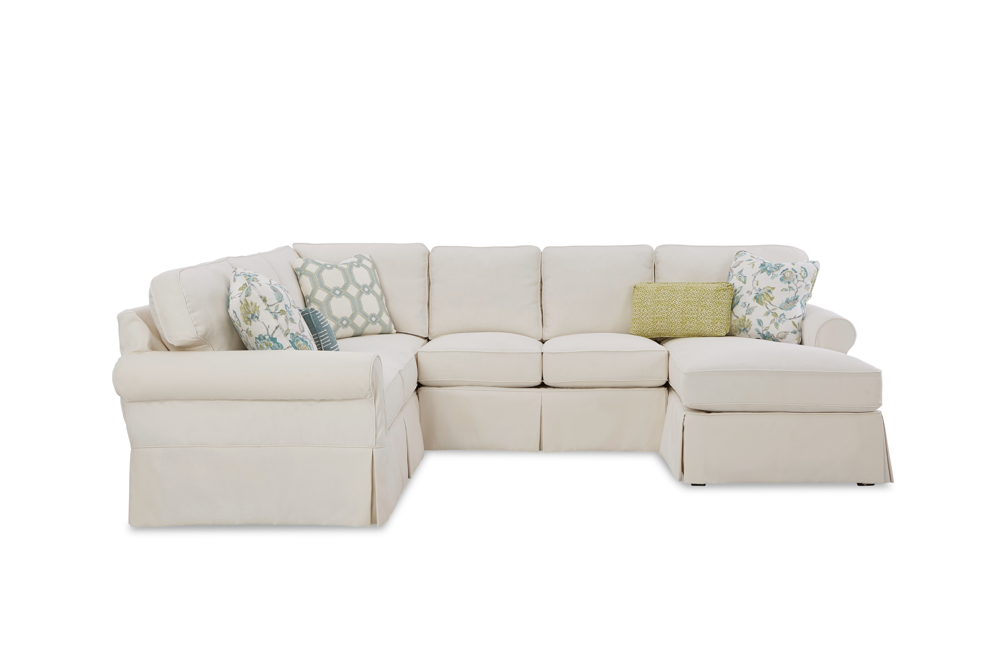 3-Pc Slipcover Sectional Sofa w/ RAF Chaise