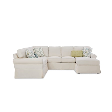 3-Pc Slipcover Sectional Sofa w/ RAF Chaise