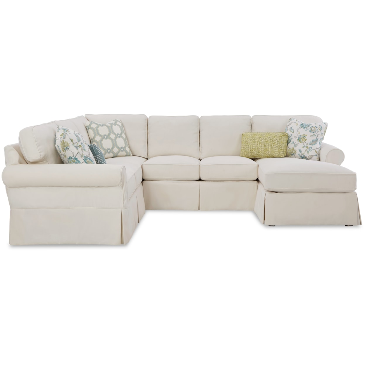 Craftmaster Alyssa 3-Pc Slipcover Sectional Sofa w/ RAF Chaise