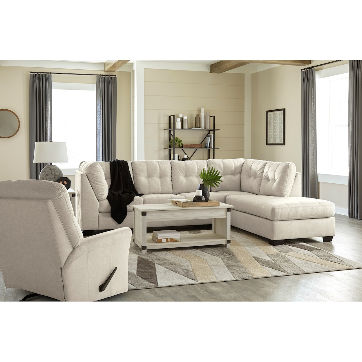 Ashley Furniture Benchcraft Falkirk 2-Piece Sectional with Chaise