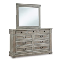 Transitional Dresser and Mirror