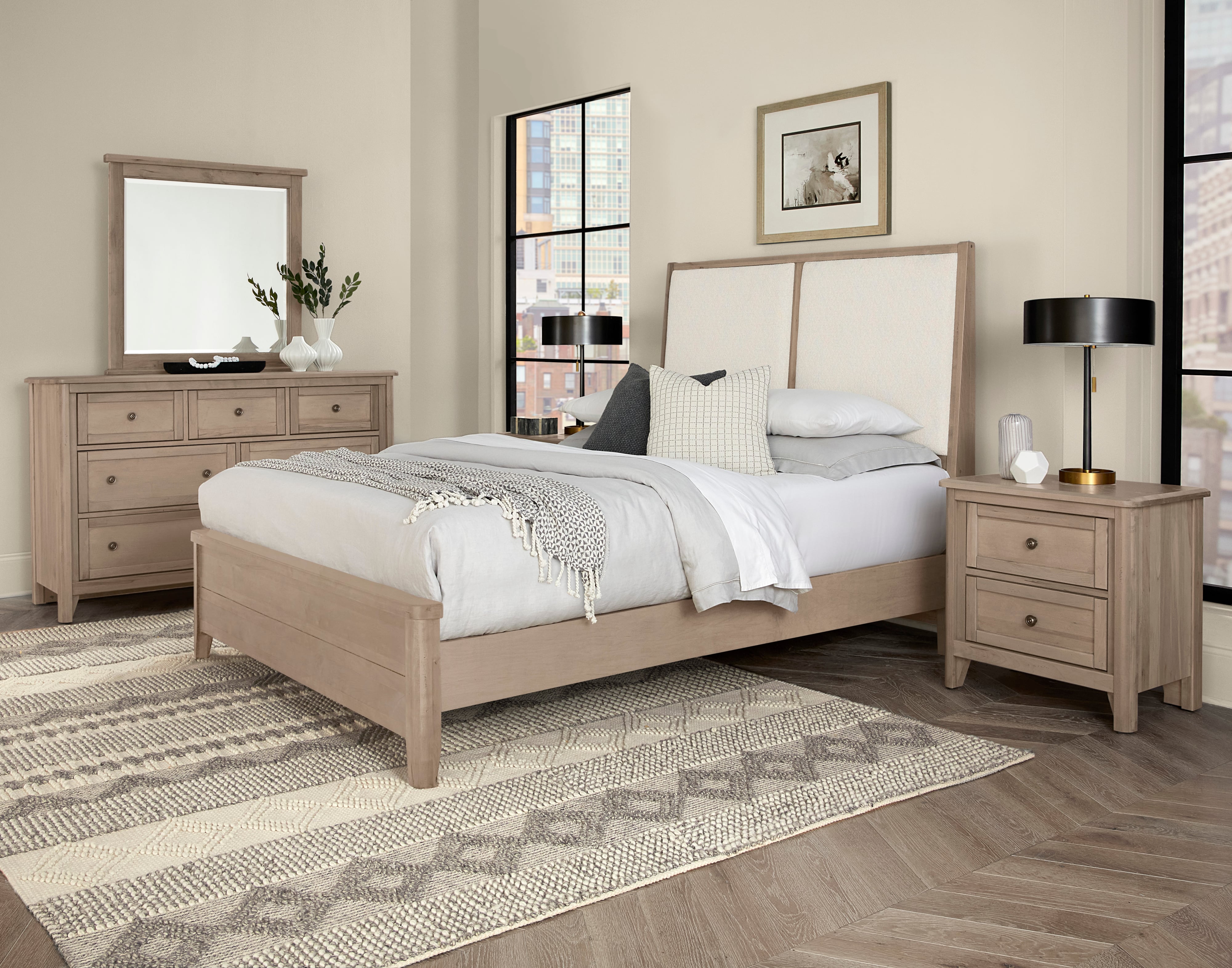 Queen Upholstered Panel Bed