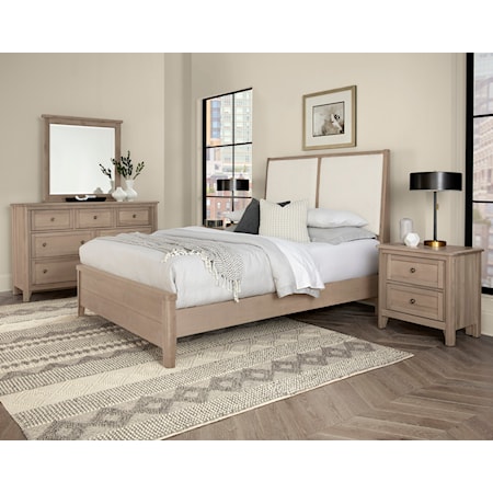 King Upholstered Panel Bed