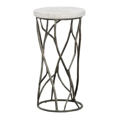 Contemporary Drink Table with Marble Top