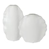 Uttermost Ruffled Ruffled Feathers Modern White Vases S/2