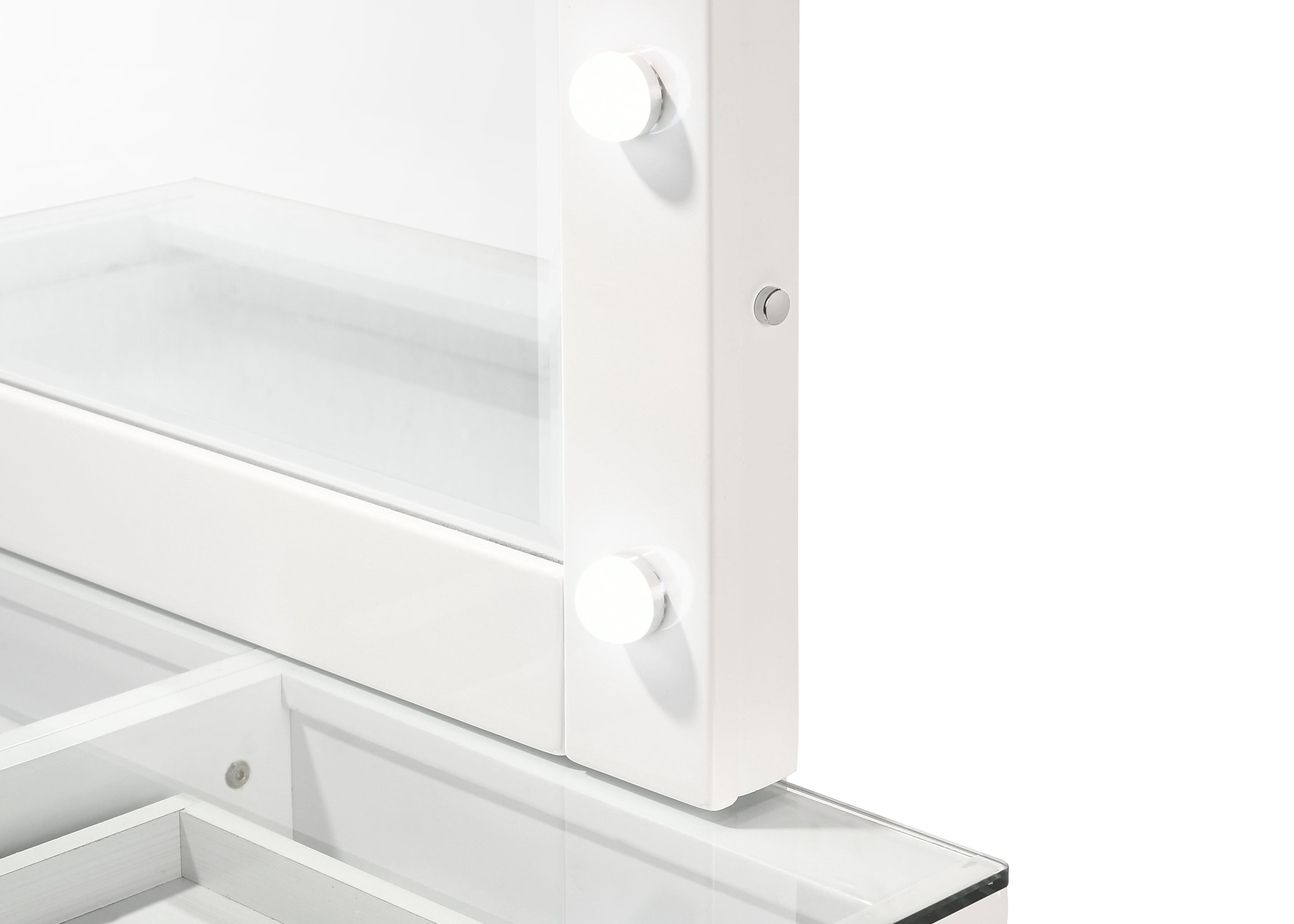 Vanity Desk and Stool Set - White