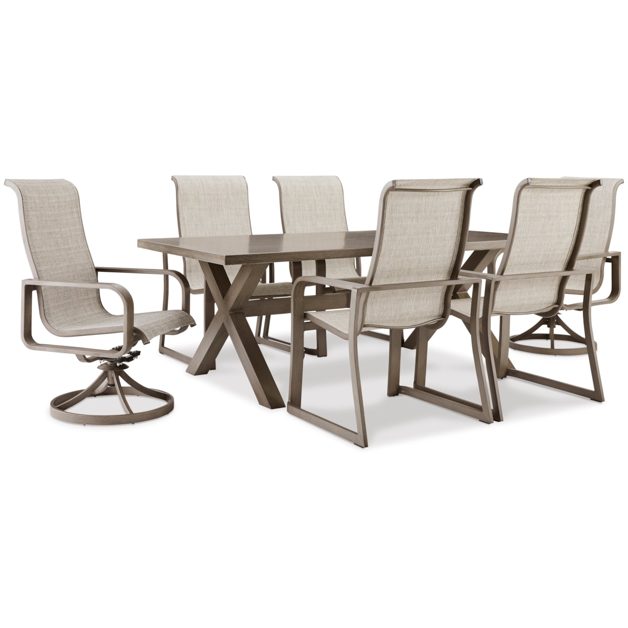 Benchcraft Beach Front 7-Piece Outdoor Dining Set