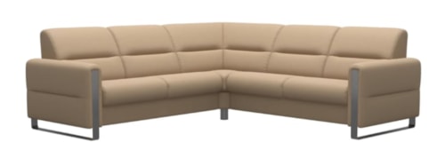 Contemporary 4-Seater Sectional Sofa with Steel Arms