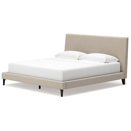 King Upholstered Bed With Roll Slats