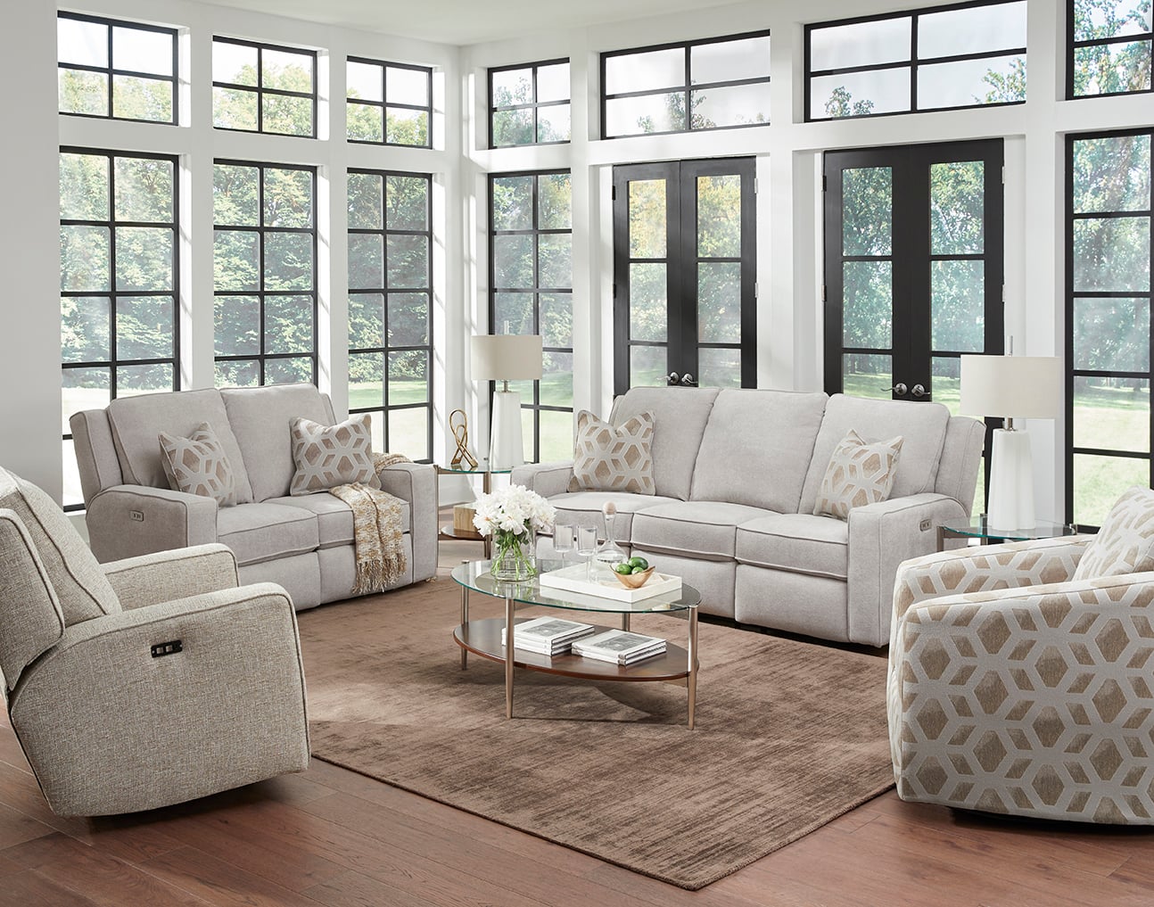 Pwr Hdrst Dbl Recl Sofa