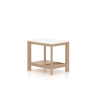 Transitional Fusion Two-Tone Rectangular End Table with Lower Shelf