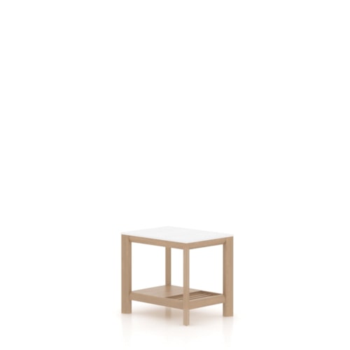 Transitional Fusion Two-Tone Rectangular End Table with Lower Shelf