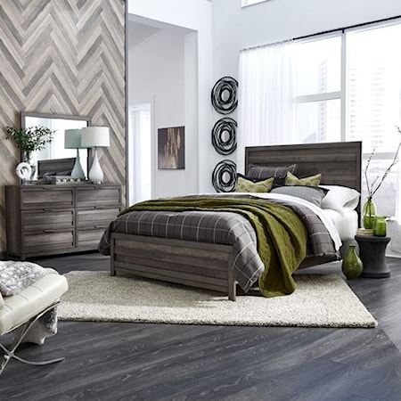 Contemporary 3-Piece California King Panel Bedroom Set