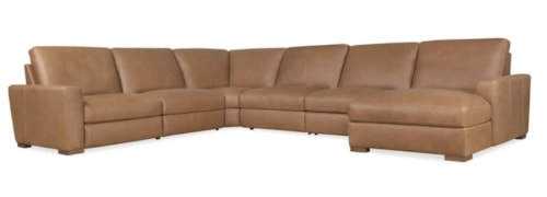 Transitional Sectional Sofa with Two Power Recliners