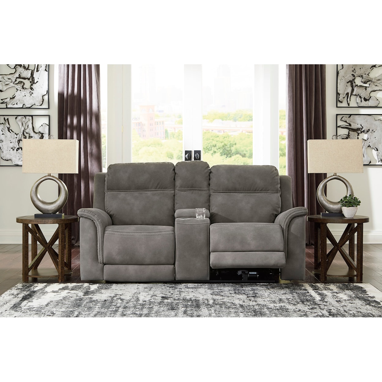 Signature Design by Ashley Next-Gen DuraPella Pwr Reclining Loveseat with Adj Headrests