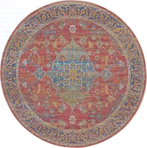 4'  Multicolor Round Rug