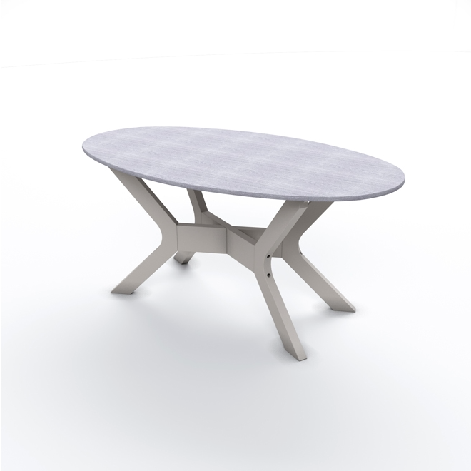 42" Oval Coffee w/Rustic Polymer Top