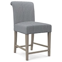 Transitional 24" Upholstered Counter Stool with Rolled Back