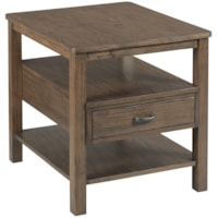 Transitional Rectangular End Table with 1 Drawer