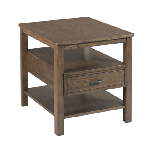 Transitional Rectangular End Table with 1 Drawer