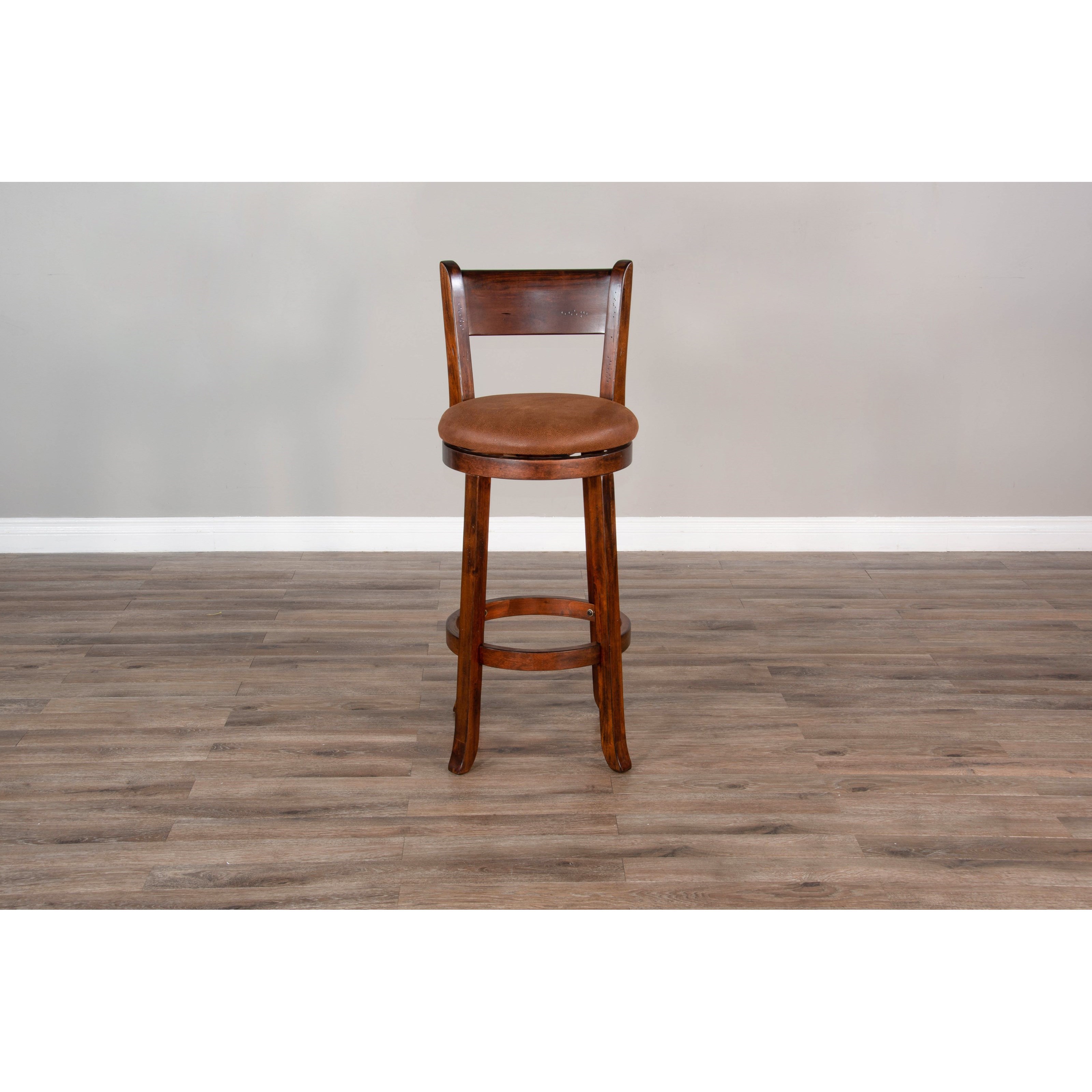 30"H Swivel Bar Stool, Cushion Seat &amp; Back