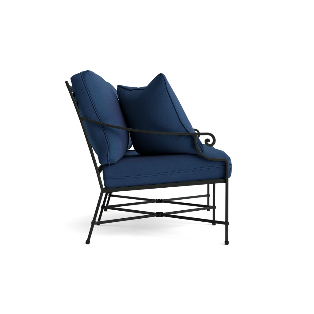 Scroll-Arm Loveseat w/Throw Pillows