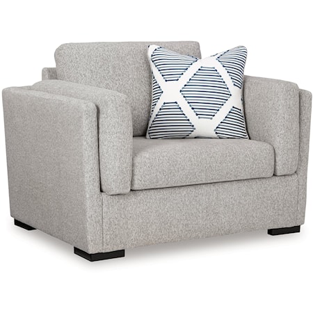 Contemporary Oversized Chair with Arm Pillows