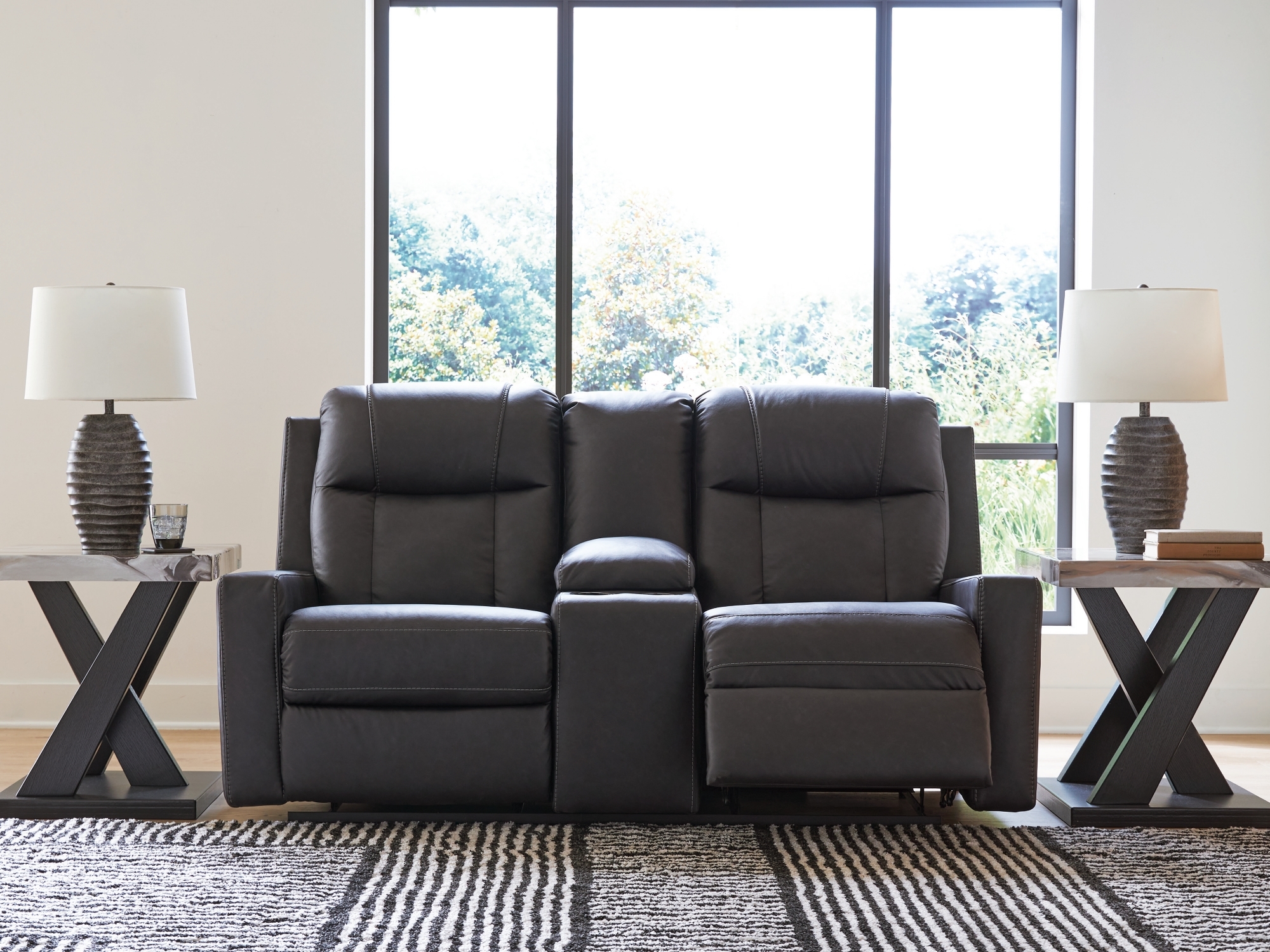 Ashley Mackmenville Dbl Rec Loveseat W/console