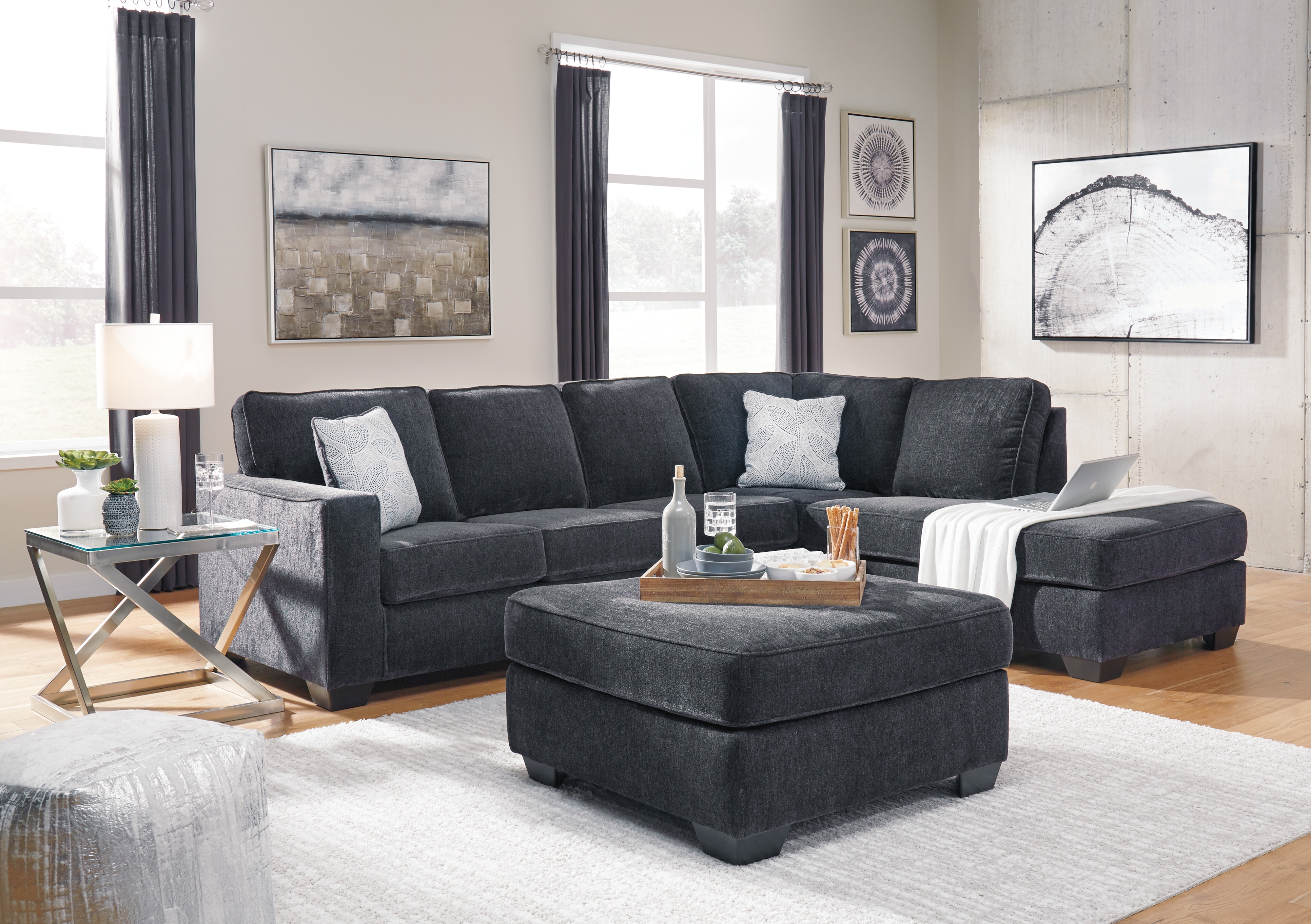 2-Piece Sectional And Ottoman