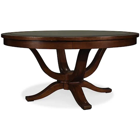 Round Pedestal Table with Glass Top