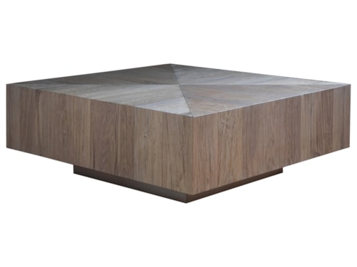 Modern Rustic Square Cocktail Table with Perpendicular Planks