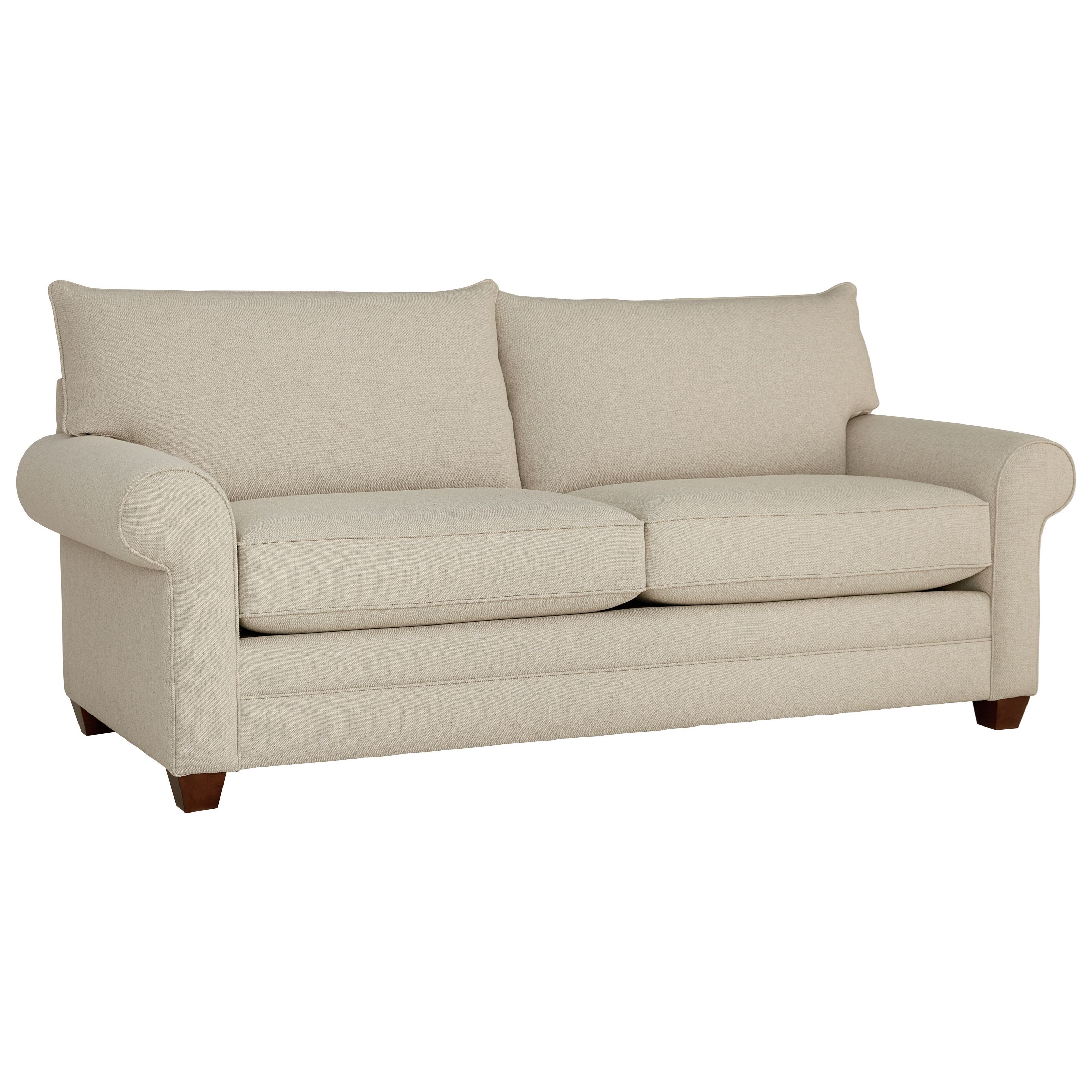 Backless settee deals with rolled arms