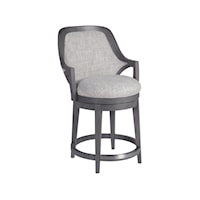 Transitional Upholstered Swivel Counter Stool