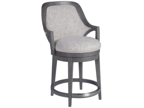 Transitional Upholstered Swivel Counter Stool