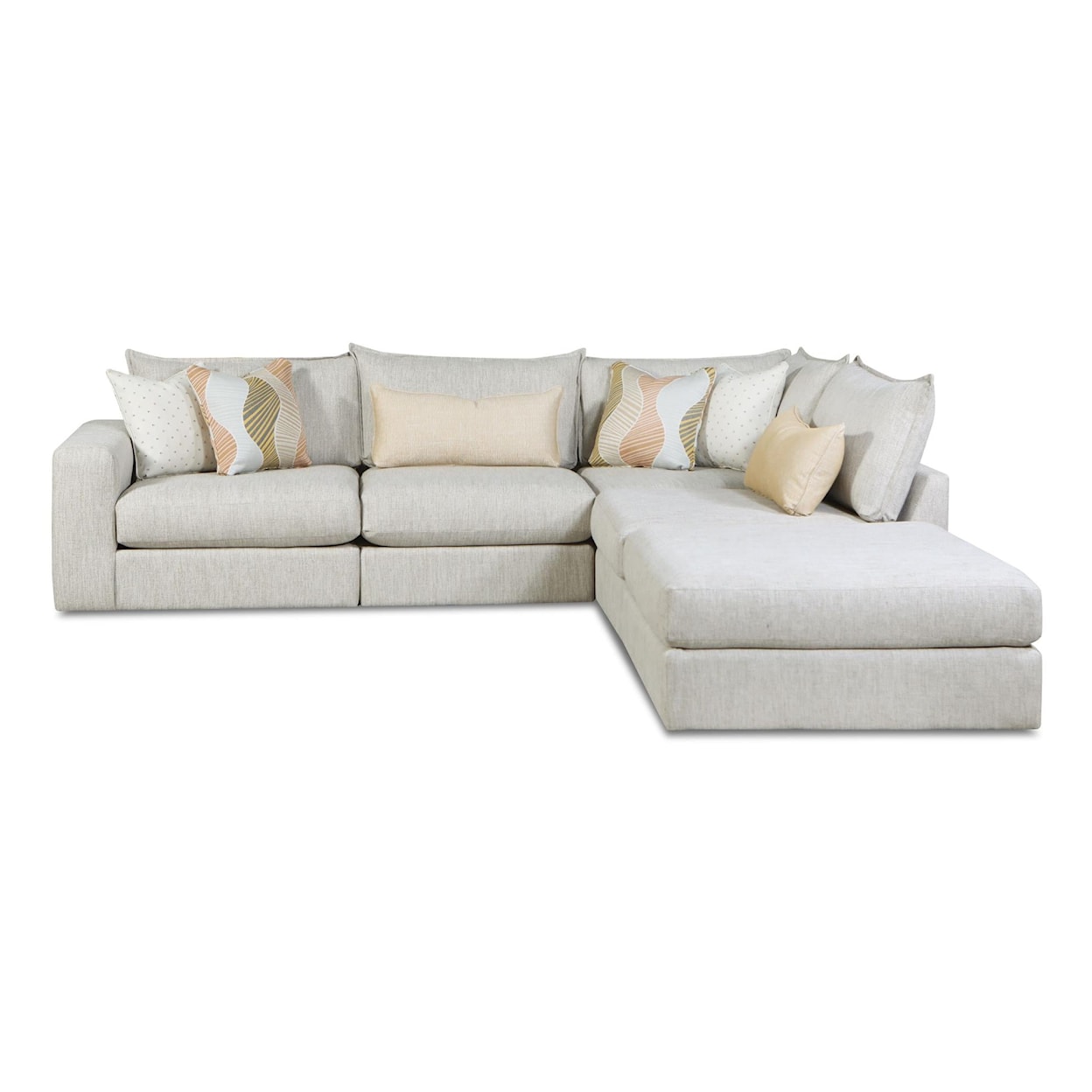 Fusion Furniture 7000 LOXLEY COCONUT Sectional