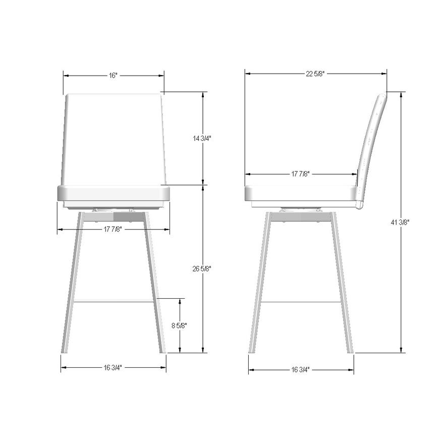 Amisco Dorian Upholstered Counter Height Swivel Stool
