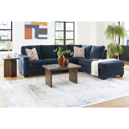 2-Piece Sectional, Table Set And Lamp