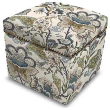 Storage Ottoman with Nailhead Trim