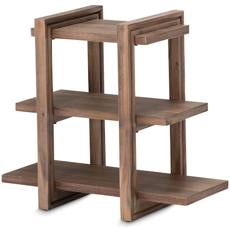 Rustic 2-Shelf Chairside Table